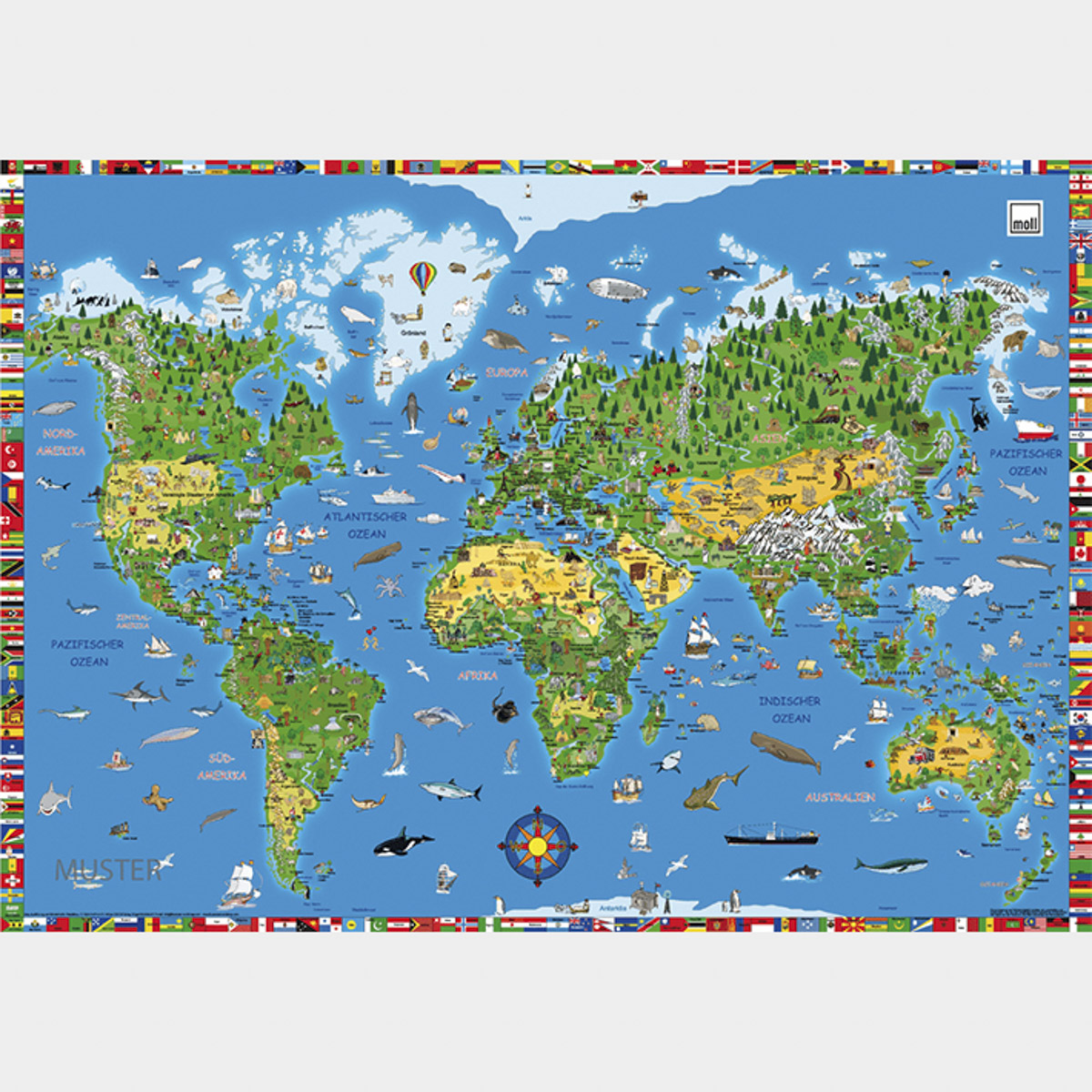 Schreibtischunterlage Weltkarte