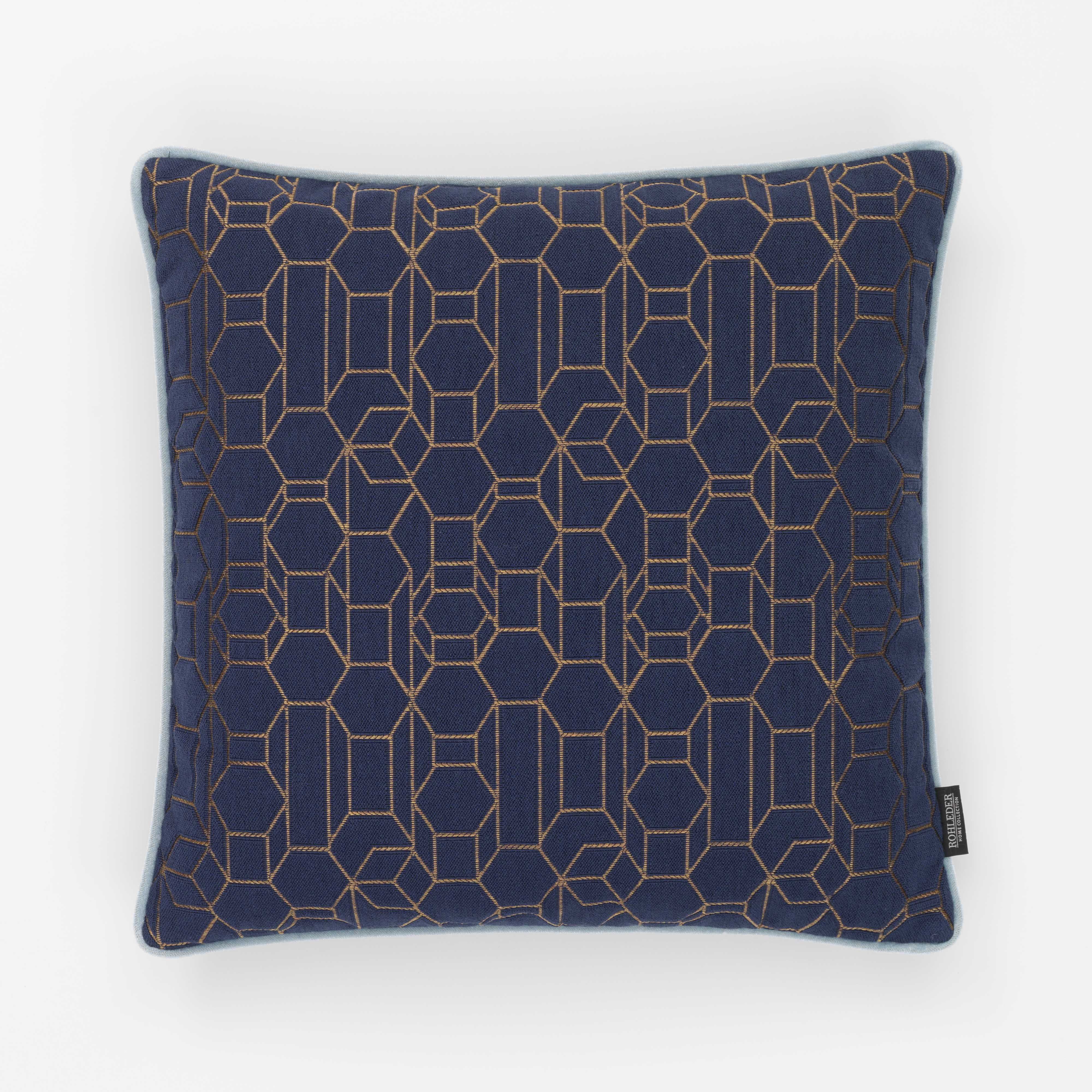 Kissen Hexagon blau 50x50 cm Kollektion Edward van Vliet Rohleder exklusiv